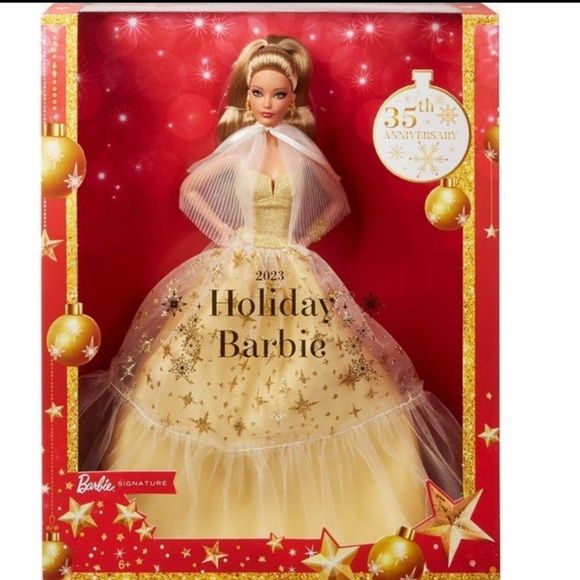 Barbie Other - 2023 Holiday Barbie Doll, Seasonal Collector Gift, Golden Gown and Blonde Hair